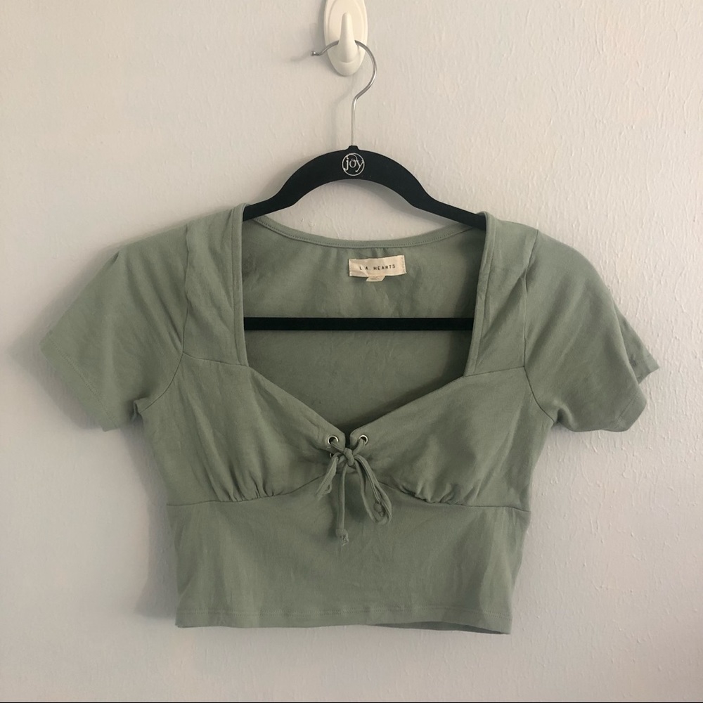Green LA hearts (Pacsun) crop top
